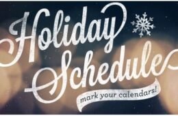 Holiday schedule